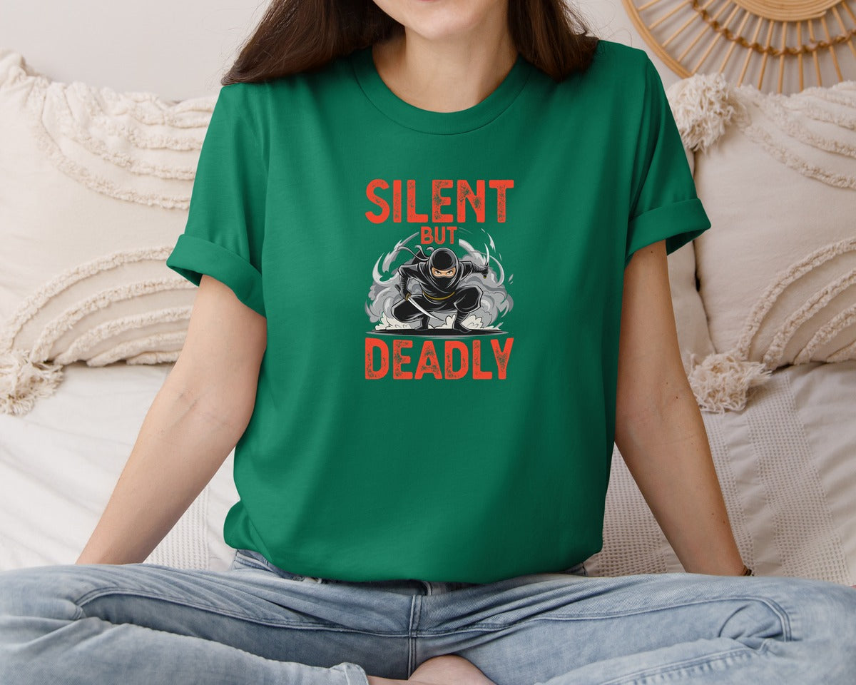 brand:Bella Canvas|color:Evergreen|Silent But Deadly T Shirt Graphic T-Shirt