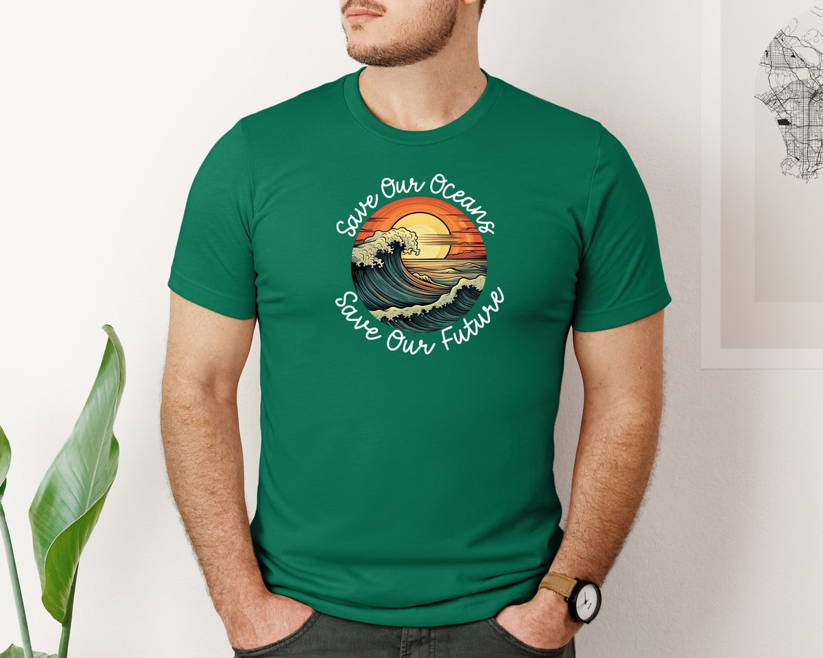 brand:Bella Canvas|color:Evergreen|Save Our Oceans Save Our Future Graphic T-Shirt