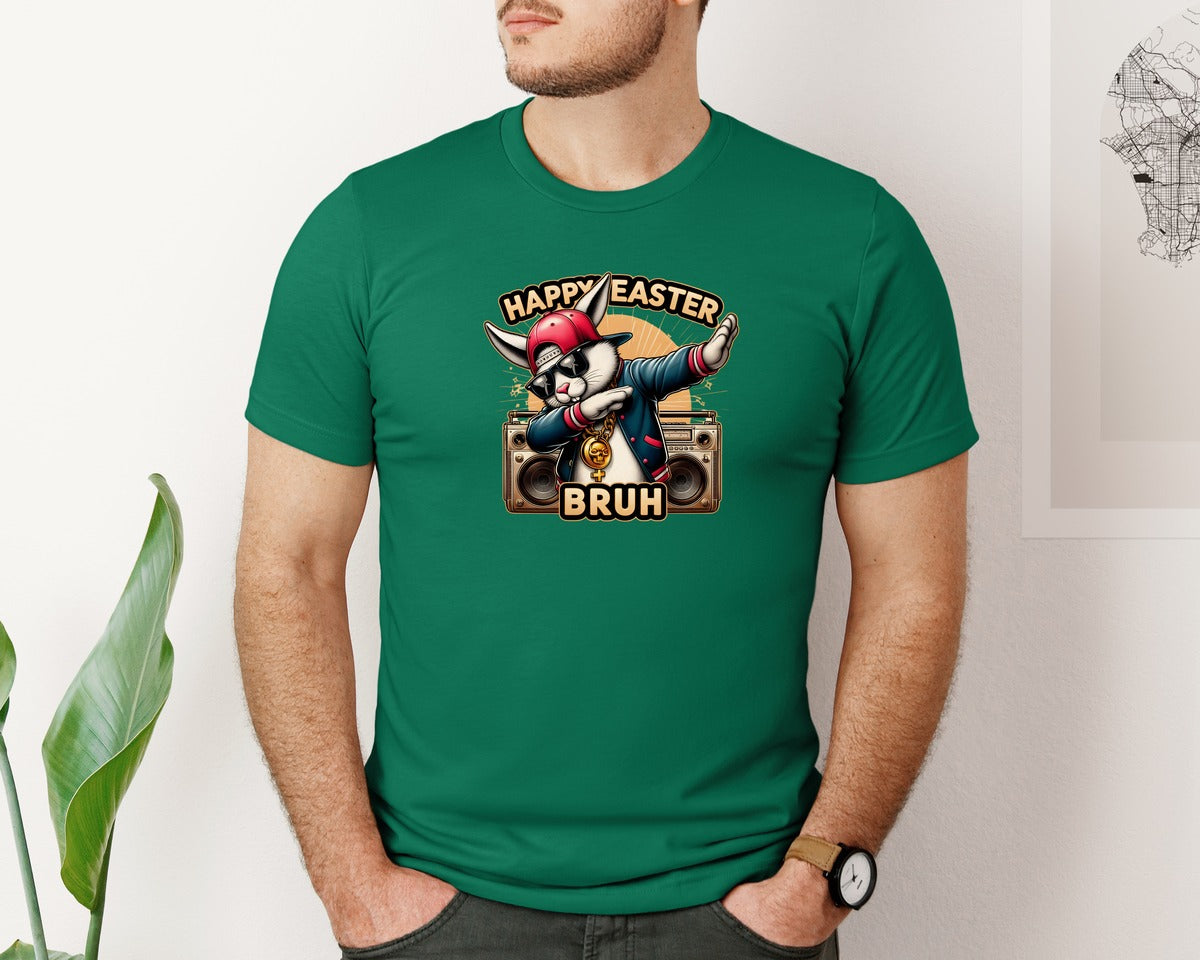 brand:Bella Canvas|color:Evergreen|Hip Hop Easter Bunny 16 Graphic T-Shirt