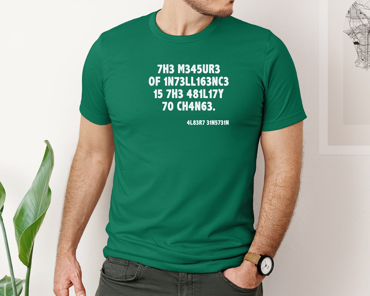 brand:Bella Canvas|color:Evergreen|Einstein The Measure Of Intelligence Graphic T-Shirt