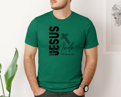 brand:Bella Canvas|color:Evergreen|Jesus Loves Me Love Like Jesus Graphic T-Shirt