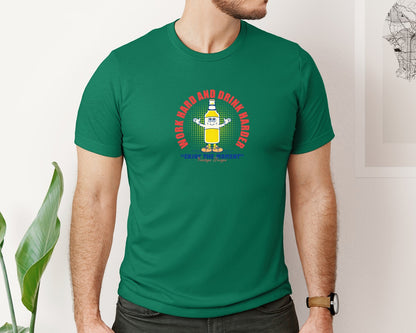 brand:Bella Canvas|color:Evergreen|Retro Cartoon Glass Bottle Of Beer Graphic T-Shirt