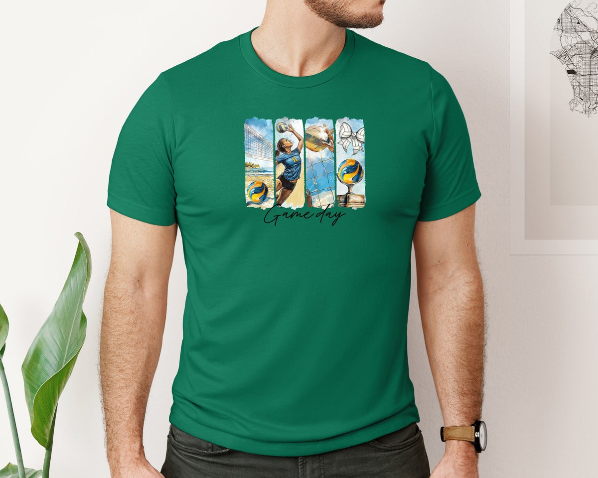 brand:Bella Canvas|color:Evergreen|Volleyball Game Day 3 Graphic T-Shirt