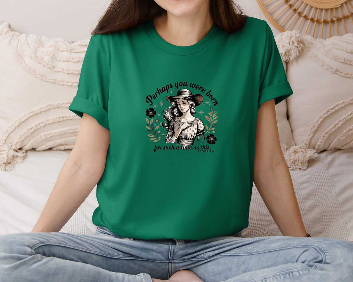 brand:Bella Canvas|color:Evergreen|Perhaps You Were Born Christian 2 Graphic T-Shirt