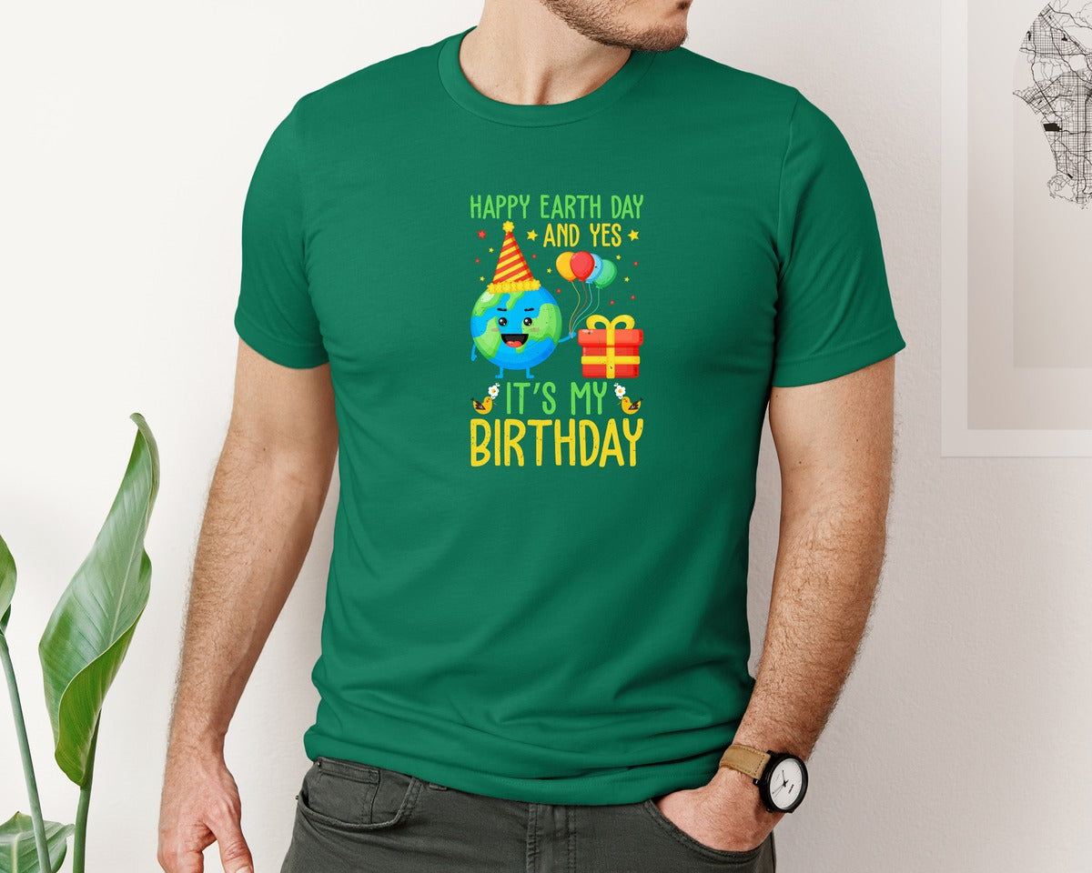 brand:Bella Canvas|color:Evergreen|Happy Earth Day Birth Day T Shirt Graphic T-Shirt