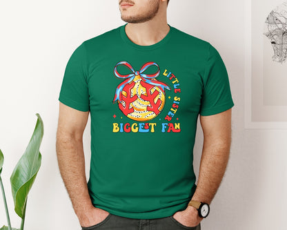 brand:Bella Canvas|color:Evergreen|Little Sister Biggest Fan Softball Graphic T-Shirt