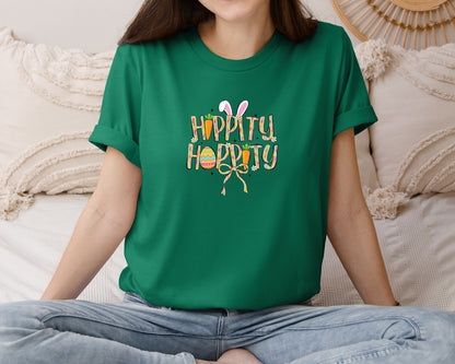 brand:Bella Canvas|color:Evergreen|Hippity Hoppity Easter 2 Graphic T-Shirt