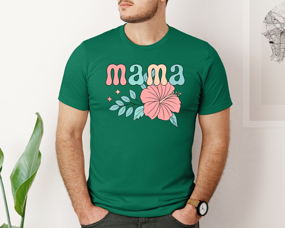 brand:Bella Canvas|color:Evergreen|Mama Mom T Shirt 4 Graphic T-Shirt