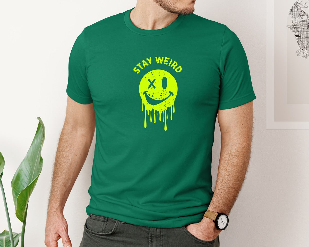 brand:Bella Canvas|color:Evergreen|Stay Weird Be Yourself Rebellious Spirit Graphic T-Shirt