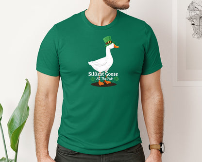 brand:Bella Canvas|color:Evergreen|Silly Goose St Patricks Funniest Graphic T-Shirt