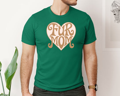 brand:Bella Canvas|color:Evergreen|Fur Mom Cute Crazy Cat Lady Quote Graphic T-Shirt