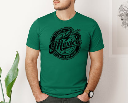 brand:Bella Canvas|color:Evergreen|Gulf Of Mexico Turtle Beach Graphic T-Shirt