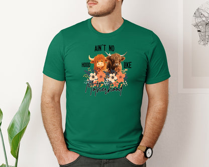 brand:Bella Canvas|color:Evergreen|Aint No Hood Like Motherhood Mom Graphic T-Shirt