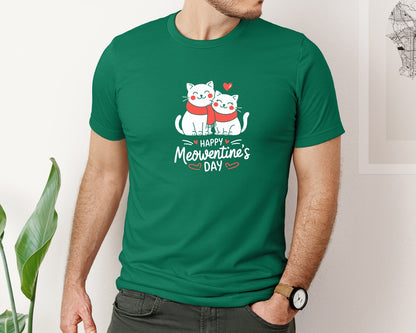 brand:Bella Canvas|color:Evergreen|Happy Meowentines Day T Shirt Design 2 Graphic T-Shirt