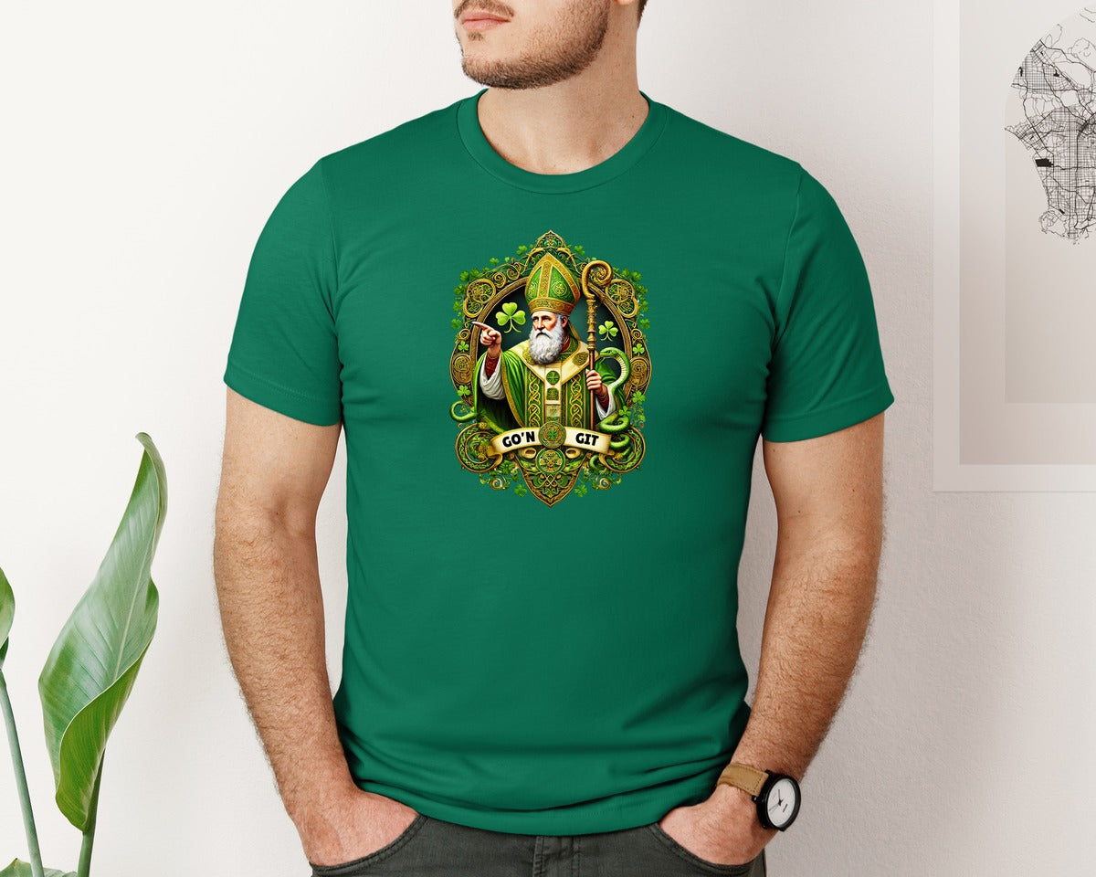 brand:Bella Canvas|color:Evergreen|St Patricks Day Saint Patrick Graphic T-Shirt
