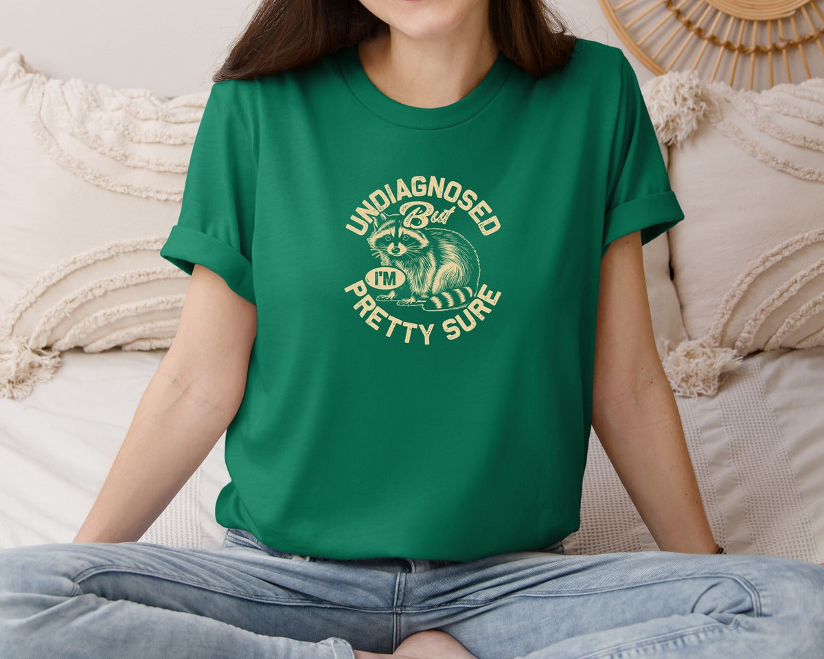 brand:Bella Canvas|color:Evergreen|Funny Raccoon Meme T Shirt 2 Graphic T-Shirt