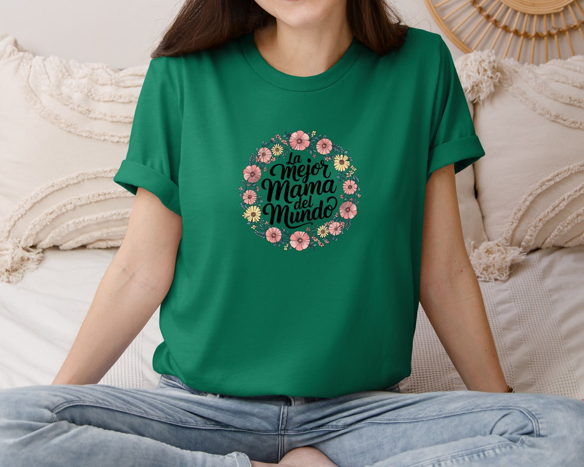 brand:Bella Canvas|color:Evergreen|Spanish Mothers Day 5 Graphic T-Shirt