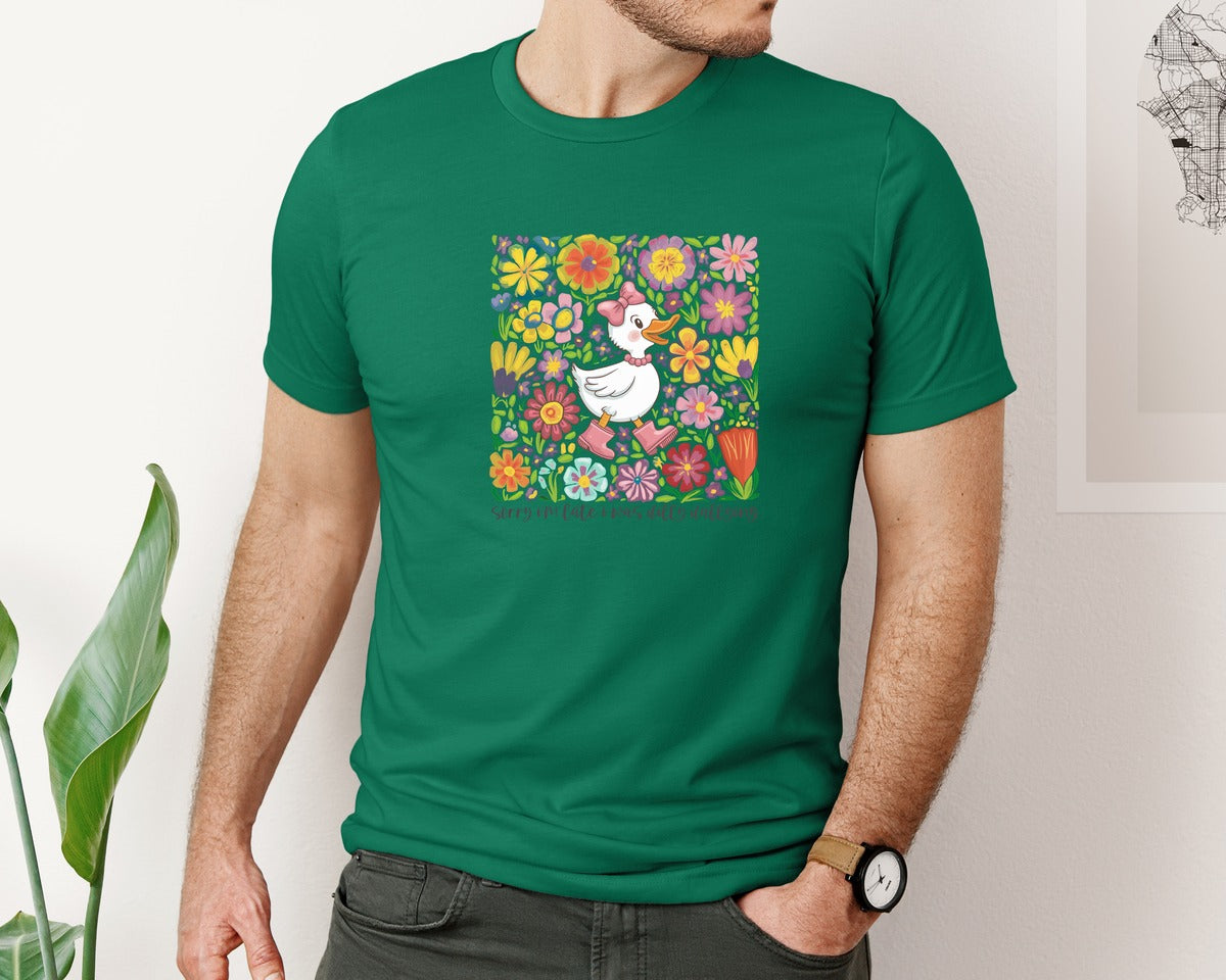 brand:Bella Canvas|color:Evergreen|Funny Mama Goose Boho Floral Graphic T-Shirt