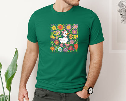 brand:Bella Canvas|color:Evergreen|Funny Mama Goose Boho Floral Graphic T-Shirt