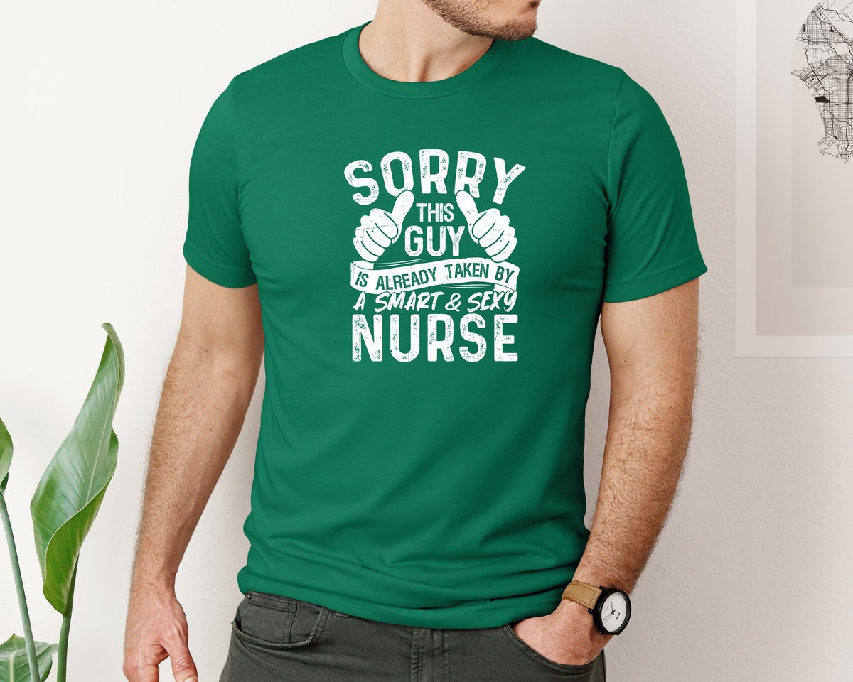 brand:Bella Canvas|color:Evergreen|Sorry This Guy Is Career T Shirt Graphic T-Shirt