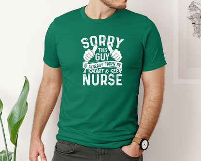 brand:Bella Canvas|color:Evergreen|Sorry This Guy Is Career T Shirt Graphic T-Shirt