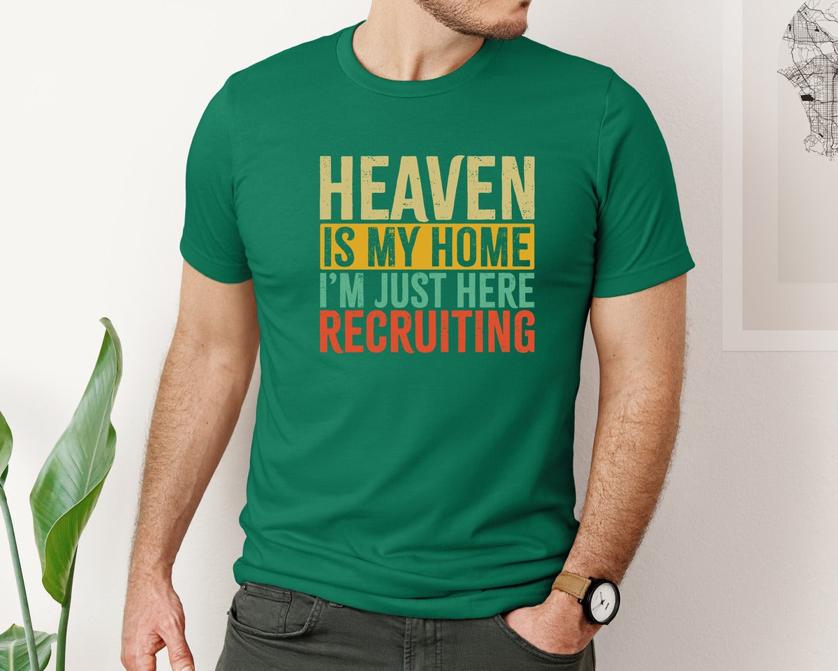 brand:Bella Canvas|color:Evergreen|Heaven Is My Home Christian Religious 2 Graphic T-Shirt