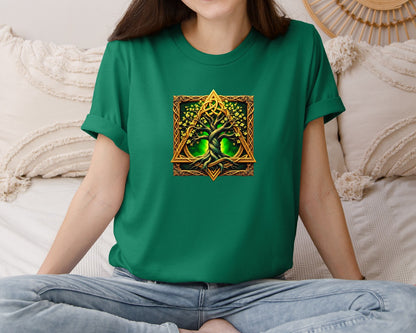 brand:Bella Canvas|color:Evergreen|Celtic Tree Of Life Mystical Tree Graphic T-Shirt
