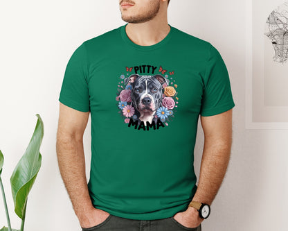 brand:Bella Canvas|color:Evergreen|Pitty Mama Cute Pitbull Dog 2 Graphic T-Shirt