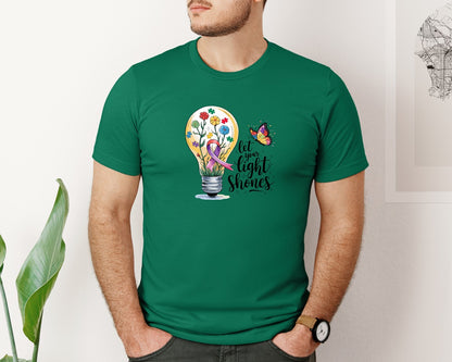 brand:Bella Canvas|color:Evergreen|Autism Awareness Let Your Light Shine Graphic T-Shirt