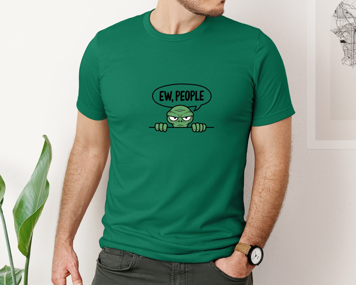 brand:Bella Canvas|color:Evergreen|Ew People Alien Ufo T Shirt Design Graphic T-Shirt