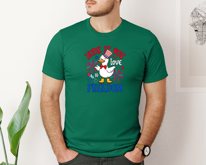 brand:Bella Canvas|color:Evergreen|Patrotic Goose 4Th Of July Graphic T-Shirt