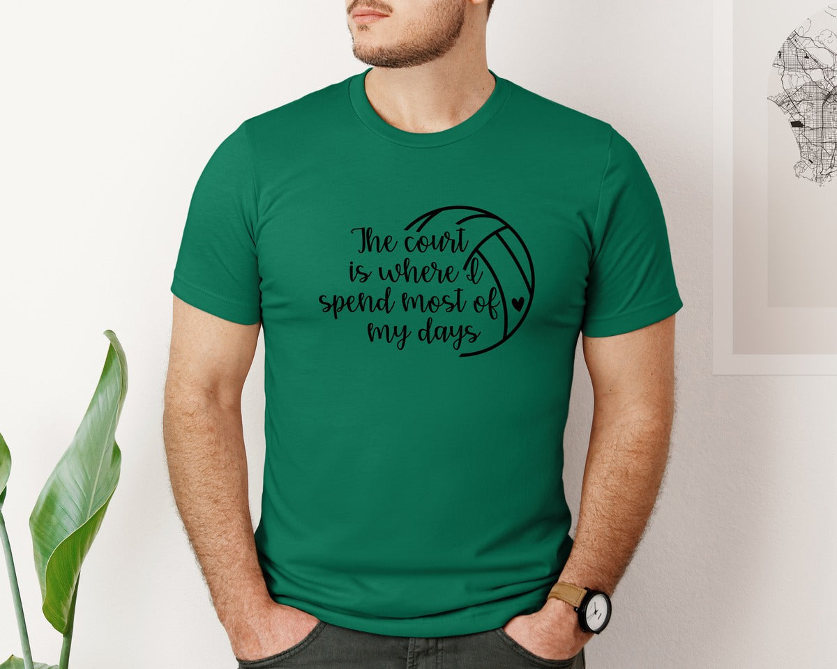 brand:Bella Canvas|color:Evergreen|Volleyball Mom 24 Graphic T-Shirt