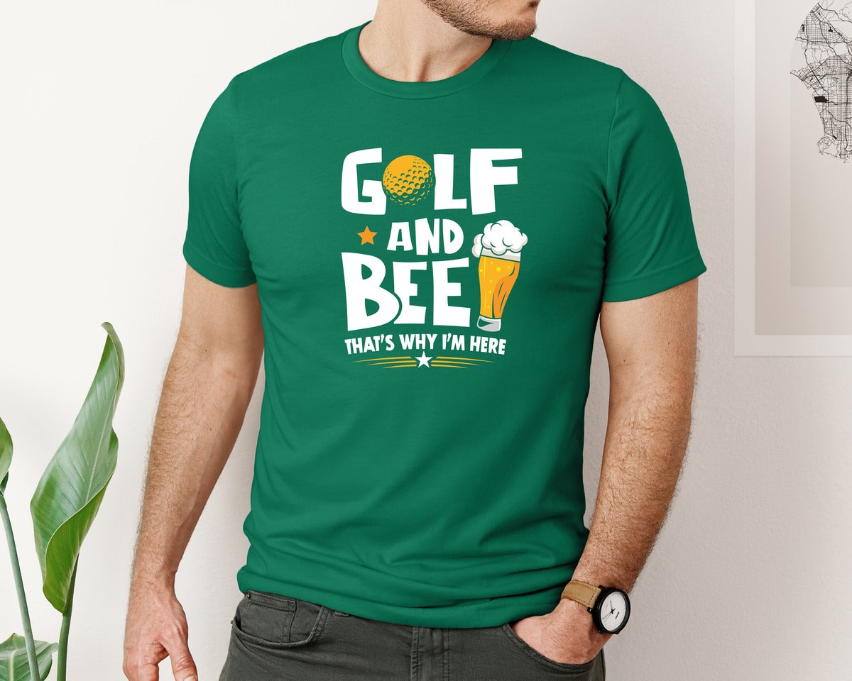 brand:Bella Canvas|color:Evergreen|Funny Golf Beer Lover T Shirt Desin Graphic T-Shirt