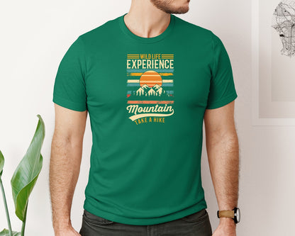 brand:Bella Canvas|color:Evergreen|Wild Life Experience Mountain Hiking Tee Graphic T-Shirt