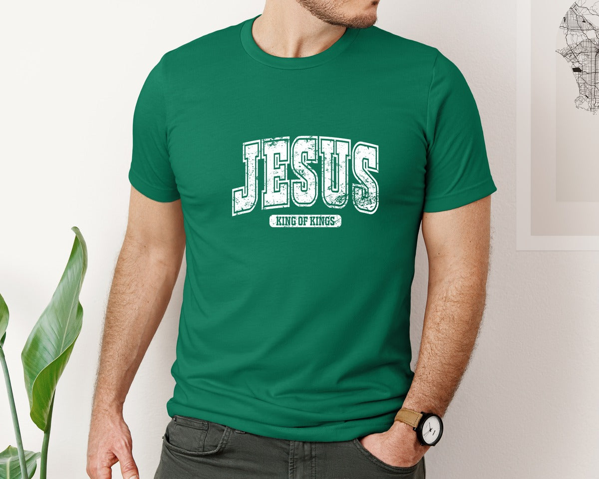brand:Bella Canvas|color:Evergreen|Jesus King Of Kings Christian S Graphic T-Shirt