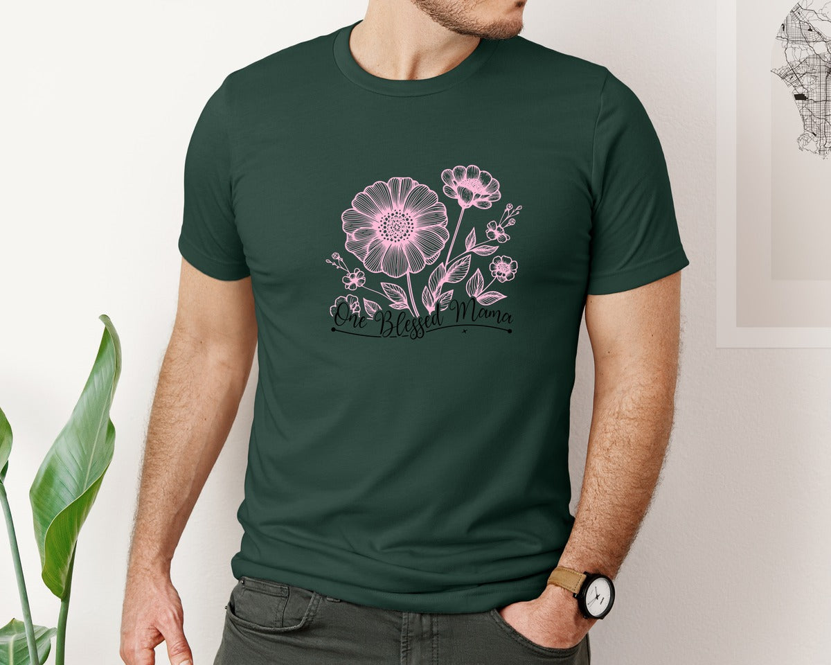 brand:Bella Canvas|color:Forest Green|Mothers Day Funny Mom Graphic T-Shirt
