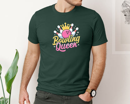 brand:Bella Canvas|color:Forest Green|Bowling Graphic Graphic T-Shirt