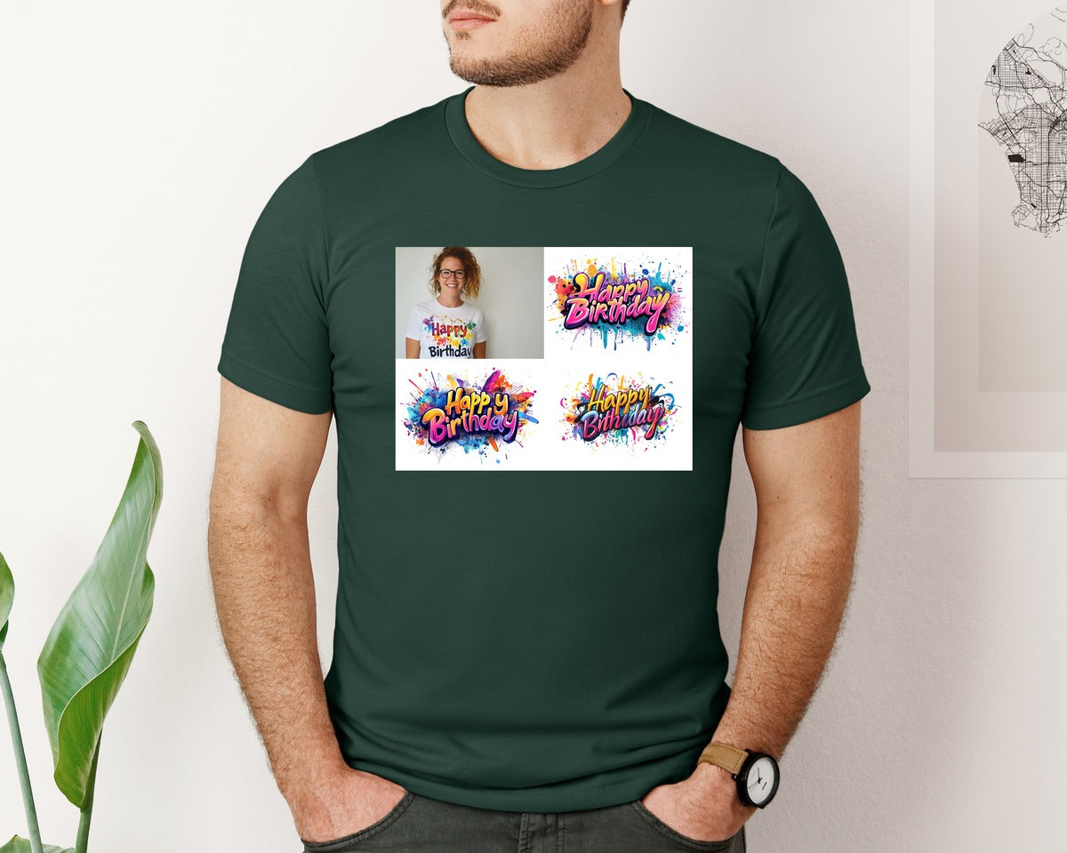 brand:Bella Canvas|color:Forest Green|Happy Birthday T Shirt Design 69 Graphic T-Shirt