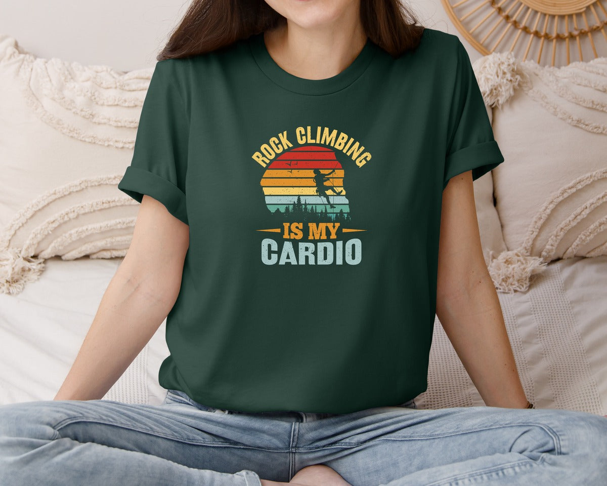 brand:Bella Canvas|color:Forest Green|Rock Climbing Graphic Graphic T-Shirt