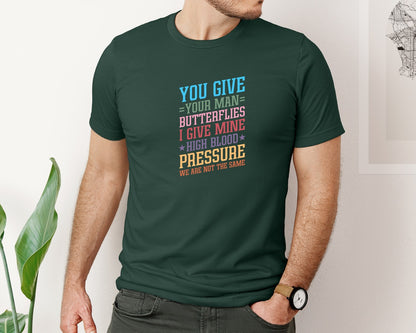 brand:Bella Canvas|color:Forest Green|You Give Your Man Butterflies I Give Min Graphic T-Shirt