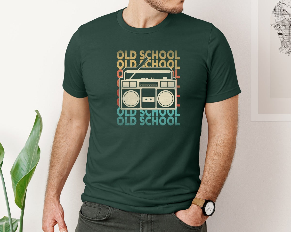 brand:Bella Canvas|color:Forest Green|Retro 80S 90S Old School T Shirt Design Graphic T-Shirt