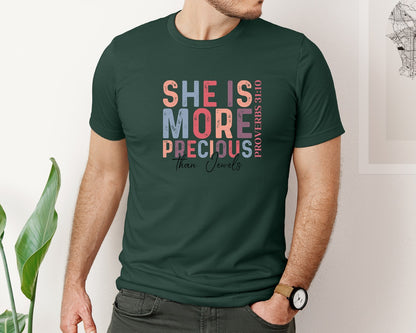 brand:Bella Canvas|color:Forest Green|Christian Quotes Mom Bible Verse Graphic T-Shirt