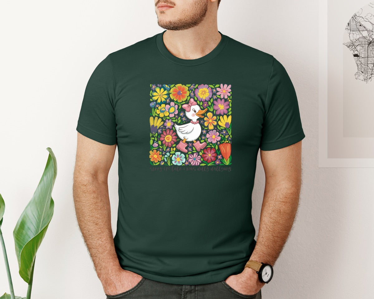 brand:Bella Canvas|color:Forest Green|Funny Mama Goose Boho Floral Graphic T-Shirt