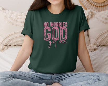 brand:Bella Canvas|color:Forest Green|Unafraidgod Got Me Christian Q Graphic T-Shirt