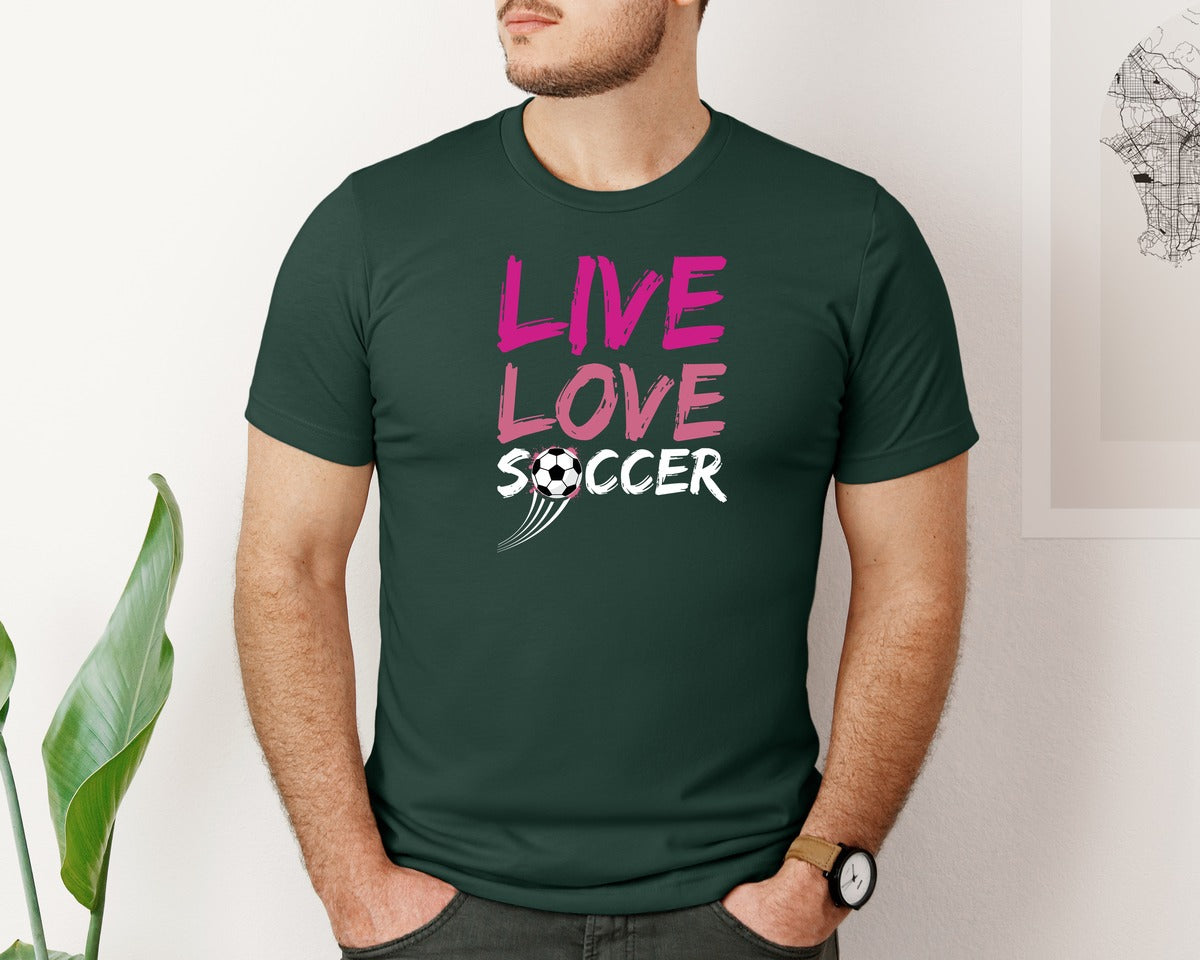 brand:Bella Canvas|color:Forest Green|Threadrock Little Soccer T Shirt Graphic T-Shirt