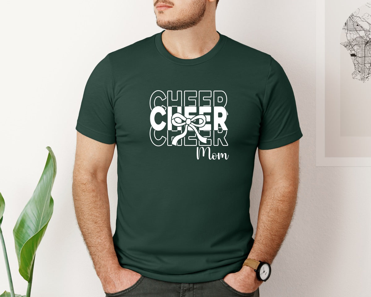 brand:Bella Canvas|color:Forest Green|Cheer Mom Cheerleader 2 Graphic T-Shirt