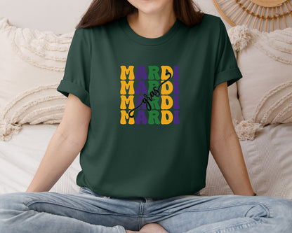 brand:Bella Canvas|color:Forest Green|Mardi Gras 24 Graphic T-Shirt
