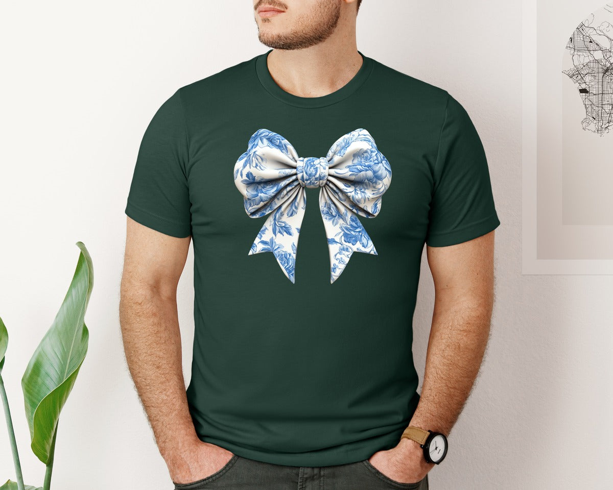 brand:Bella Canvas|color:Forest Green|Bow Bow T Shirt Design Graphic T-Shirt