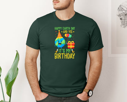 brand:Bella Canvas|color:Forest Green|Happy Earth Day Birth Day T Shirt Graphic T-Shirt