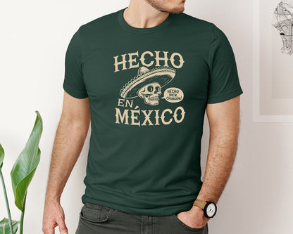 brand:Bella Canvas|color:Forest Green|Hecho En Mexico Mexican Chicano Pride Graphic T-Shirt